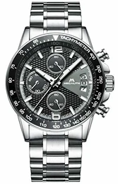 Herren Uhren Männer Chronograph Sport Wasserdicht Silber Edelstahl Armbanduhr Mann Business Mode Lässige Datum Analoge Uhr