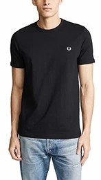 Herren Ringer T-Shirt, schwarz, Mittel