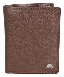 Geldbörse Leder Braun RFID-Schutz Unisex Herren Damen, genarbtes Echtleder Business Portemonnaie Männer Frauen mit Doppelnaht, Geldbeutel mit 10 Karten-Fächer, Portmonee 10x12,5 cm