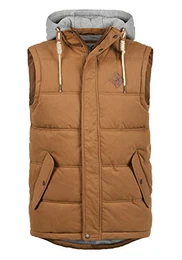 !Solid Cobber Herren Weste Steppweste Outdoor Weste Mit Kapuze Und Stehkragen, Größe:XL, Farbe:Cinnamon (5056)