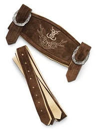 Hosenträger Klassik - Echtleder H-Träger Lederhosen Hosesnträger div. Farben (46/48, mittelbraun)