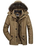 JEWOSOR Herren Parka Jacke Wintermantel Kapuzenparka Khaki