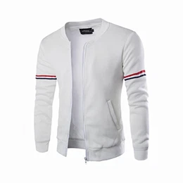 VENMO Männer Casual Coat Herbst Winter Dekorative Band Freizeit Jacke Kragen (M, White)
