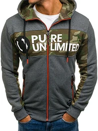 BOLF Herren Kapuzenpullover Hoodie Camo Army Muster Sweatjacke CRWS DNM 3770 Dunkelgrau M [1A1]