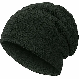 Compagno warm gefütterte Wintermütze Beanie Strickmütze Hat Herren Damen Mütze Haube Einheitsgröße