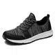 HUSK''SWARE Herren Laufschuhe Atmungsaktiv Gym Turnschuhe Freizeit Schnürer Sportschuhe Sneaker- Gr. 45 EU, Schwarz Grau