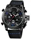 Herren Uhren Militär Chronograph Wasserdicht Datum Kalender Wecker Analog Digital Groß Sportuhr Männer Geschäfts Beiläufig Dual Display LED Licht Armbanduhr mit Schwarz Lederband