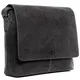 SID & VAIN Laptoptasche Messenger Bag echt Leder Spencer groß Businesstasche 15 Zoll Laptop Umhängetasche Laptopfach Ledertasche Herren grau