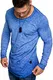 Amaci&Sons Oversize Herren Vintage Longsleeve Verwaschen Crew Neck Sweatshirt Rundhals Basic Shirt 6070 Blau XL