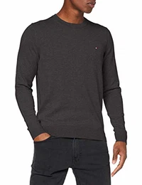 Herren CORE Cotton-Silk CNECK Pullover, Schwarz (Flag Black 032), Medium