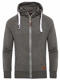 Männer Kapuzenpullover Jacob - Graue Herren Hoodie mit Reißverschluss - Kapuzenjacke, Grau (Tornado 183907), M