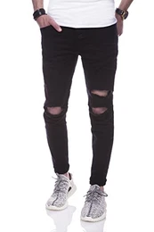 . Jeans Destroyed Slim-Fit Hose 80-2021 Schwarz 32/32