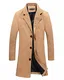 Herren Mantel Slim Fit Gekerbten Kragen Jacke (M, Camel)