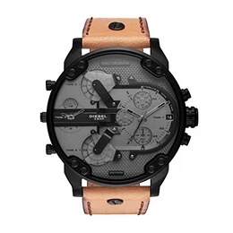 Herren Chronograph Quarz Uhr mit Leder Armband DZ7406