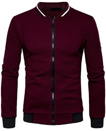 Unisex Hip Hop Urban Basic Freizeit Gesteppte Baseballjacken Frühling MA-1 Baseballjacken mit Kontrast bahnen Einsatz B151-Burgundy-L