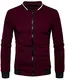 WHATLEES Unisex Hip Hop Urban Basic Freizeit Gesteppte Baseballjacken Frühling MA-1 Baseballjacken mit Kontrast bahnen Einsatz B151-Burgundy-L