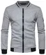 WHATLEES Unisex Hip Hop Urban Basic Freizeit Gesteppte Baseballjacken Frühling MA-1 Baseballjacken mit Kontrast bahnen Einsatz B151-LightGrey-M
