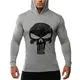 Bold Manner Herren Fitness Kapuzen Langarm Pullover Sport mit Schädel schwarz Rot Weiße Grau