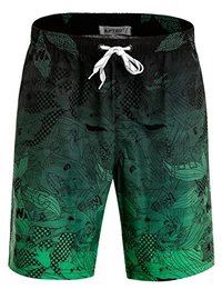 Herren Badehose Freizeit Short Schnelltrocknend Badeshorts Grün BS023 XL
