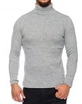 Karl's People Herren Feinstrick Rollkragenpullover K-107 Grau