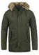 PRODUKT Platon Herren Winter Jacke Parka Mantel Lange Winterjacke gefüttert mit Kunst-Fellkapuze, Größe:XL, Farbe:Forest Night