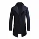 Allthemen Wintermantel Herren Lang Wolle Mantel Herren Schwarz Slim Fit Herrenmantel Business Mantel Wollmantel, Dunkelblau, M