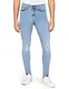 Amazon-Marke: find. Herren Super Skinny Jeans mit mittlerem Bund und Distressed-Look, Blau (Bleach Wash), 32W / 30L, Label: 32W / 30L
