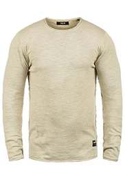 !Solid Krimmich Herren Strickpullover Feinstrick Pullover Mit Rundhals Aus 100% Baumwolle, Größe:M, Farbe:Kit (4027)