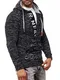 Baxboy Herren Strick-Pullover Zipper Kapuzenpullover Strickjacke mit Kapuze Gr. S bis 4XL RN-13277, Größe:M, Farbe:Schwarz/Grau