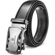 BOSTANTEN Ledergürtel Herren/Junge Schnalle Büffel Leder Gürtel Automatik Jeans Belt Schwarz, Länge 125CM.Geeignet für 38-41 Taille., 1-schwarz