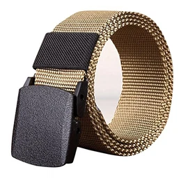 FNKDOR Herren Gürtel Stoffgürtel Leinwand Nylon Canvas Sport Belts (110 CM, Kaki)