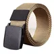 FNKDOR Herren Gürtel Stoffgürtel Leinwand Nylon Canvas Sport Belts (110 CM, Kaki)