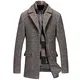 Mirecoo Herren warm Wollmantel Kurzmantel Winter Jacke Business- Gr. L, Kaffeebraun