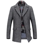Mirecoo Herren Wollmantel Kurzmantel Winter Jacke Business Grau