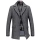 Mirecoo Herren warm Wollmantel Kurzmantel Winter Jacke Business- Gr. XS, Grau