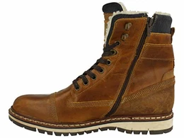 Herren Stiefel, Männer Schnürstiefel,Boots,Chukka Boots,Schnürung,gefüttert, schnürung gefüttert Freizeit Boots,Cognac,43 EU / 9 UK