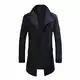 YOUTHUP Herren Wollmischung Mantel Slim fit Warmbody Windbreaker Business Winter Jacke, Blau, M