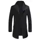YOUTHUP Herren Mantel Slim Fit Winter Wollmantel Dicker Langer Übergangsmantel Frühling Lässiger Wintermantel, Schwarz (Stil 1), M