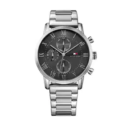 Herren 44mm Analoge Multifunktions-Quarzuhr - Graues Sunray-Zifferblatt, Silbernes Edelstahlarmband, 3 Hilfszifferblätter, 3ATM Wasserdichtigkeit - 1791397