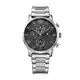 Tommy Hilfiger Herren 44mm Analoge Multifunktions-Quarzuhr - Graues Sunray-Zifferblatt, Silbernes Edelstahlarmband, 3 Hilfszifferblätter, 3ATM Wasserdichtigkeit - 1791397