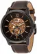 Fossil Herren Skeleton Automatik Uhr mit Leder Armband ME3155
