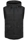 Redefined Rebel Maleko Herren Weste Steppweste Outdoor Weste Mit Kapuze Und Stehkragen, Größe:M, Farbe:Black