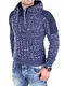 Tazzio, TZ-3570, Herren Winterpullover / Grobstrick-Pullover, mit Aufnähern Gr. S, 16483 Dunkelblau