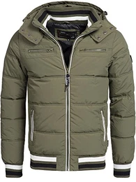 Herren Marlon Steppjacke in Daunenjacken-Optik Winterjacke Übergangsjacke Army L