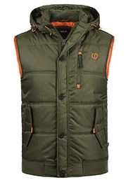 !Solid Bettini Herren Weste Steppweste Outdoor Weste Mit Kapuze Und Stehkragen, Größe:M, Farbe:Ivy Green (3797)