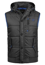 !Solid Bettini Herren Weste Steppweste Outdoor Weste Mit Kapuze Und Stehkragen, Größe:M, Farbe:Dark Grey (2890)