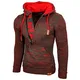 Baxboy Kapuzenjacke Herren Winter Top Kapuzenpullover Reißverschluss Pulli Sweatshirt Jacke RN-13277 Neu, Größe:M, Farbe:Anthrazit/Rot