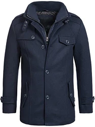 Indicode Herren Kurzmantel mit Stehkragen Brandon Navy