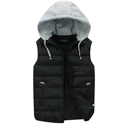 Herren Steppweste Leicht Winterweste Warm Ärmellos Jacke Sport Freizeit Kaputze