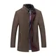 YOUTHUP Wintermantel Herren Kurz Business Slim fit Fleece Mantel Dufflecoat mit Fell Stehkragen